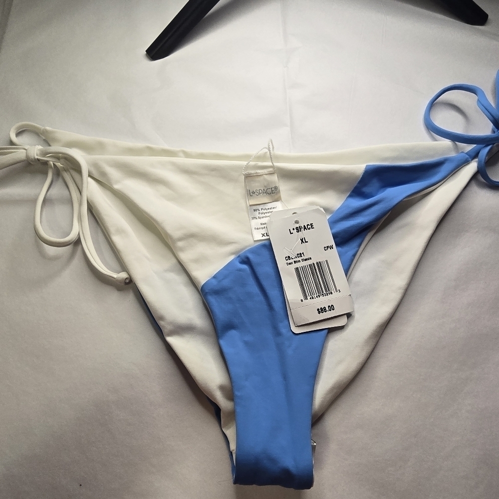 L*Space dani bottom classic nwt white and blue color with tie sides. Siz…